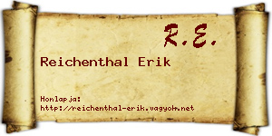 Reichenthal Erik névjegykártya
